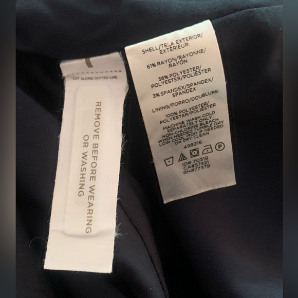 Ann Taylor Navy Blue Square-Pattern Lined Tailored Skirt Rayon Blend; Size 10 - Picture 8 of 8